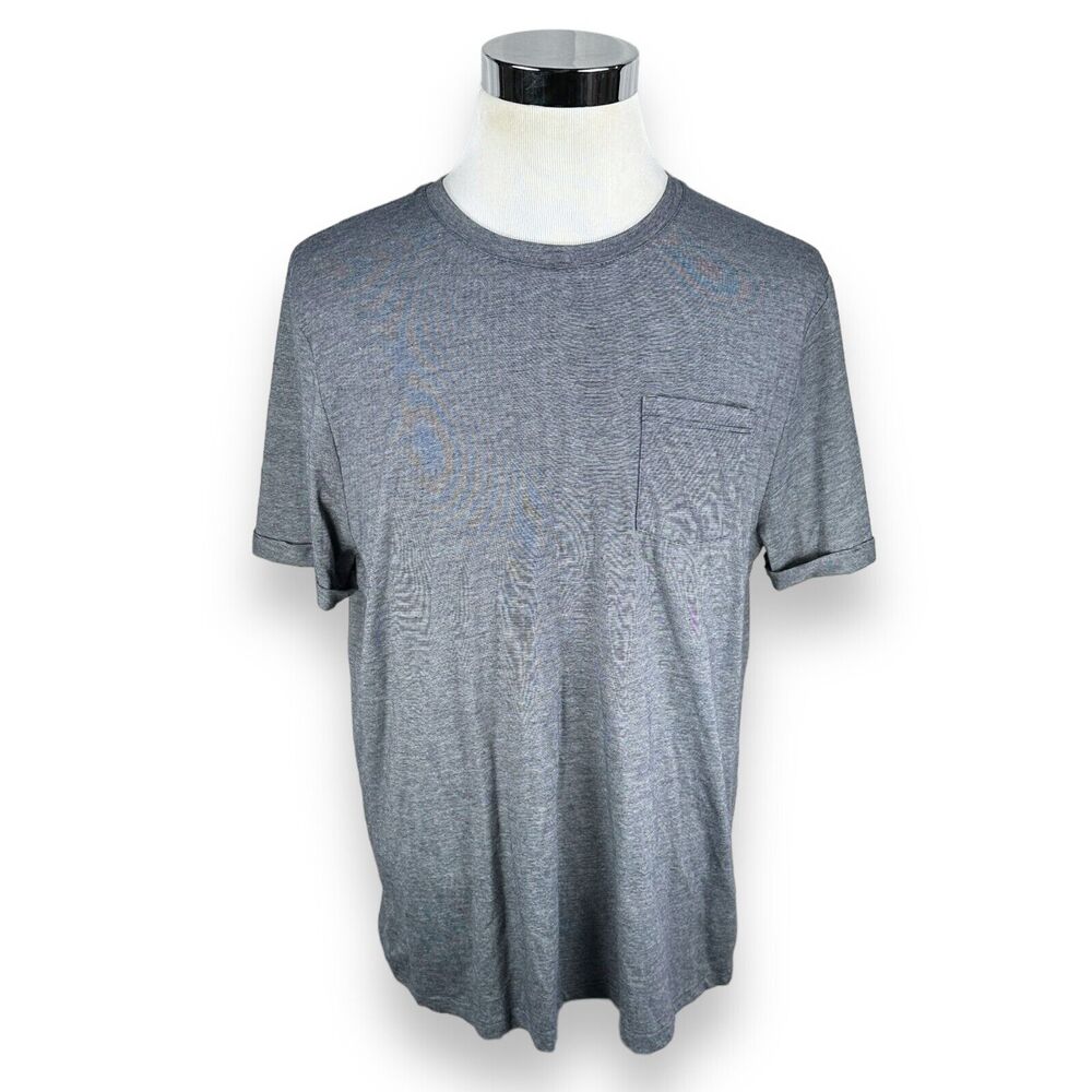 Jules T-Shirt‎ Men's 2XL XXL Blue Roll Up Sleeves Crew Neck Regular Front Pocket